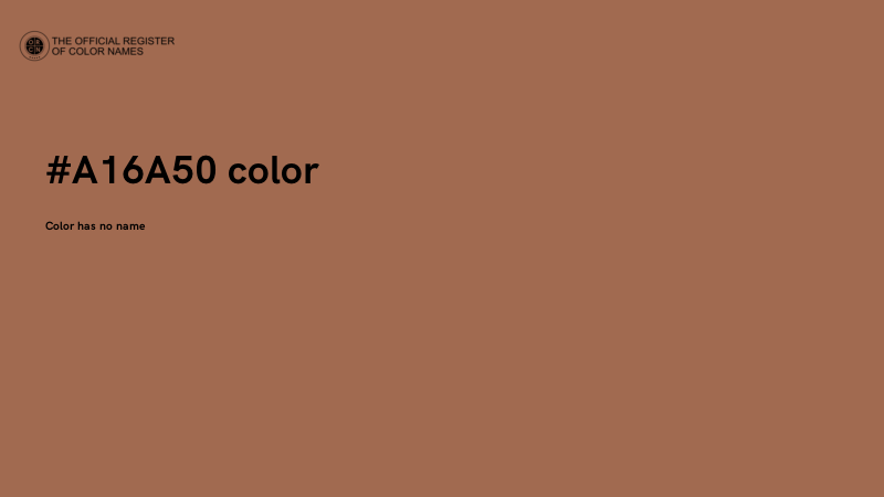 #A16A50 color image