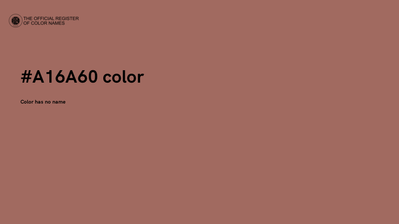 #A16A60 color image
