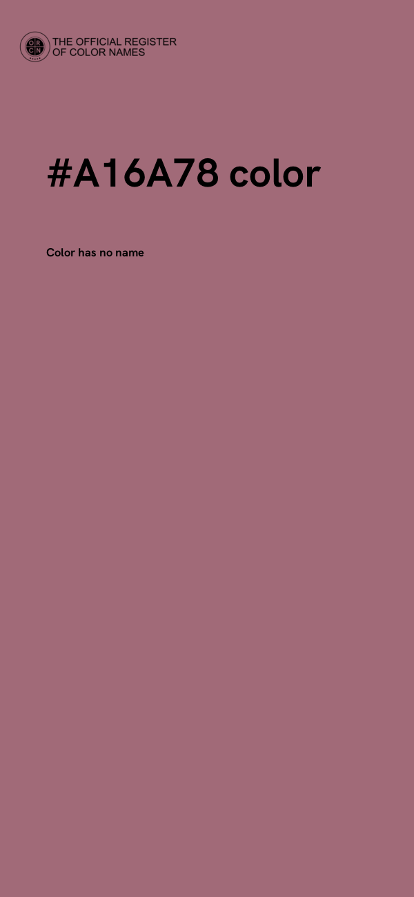 #A16A78 color image