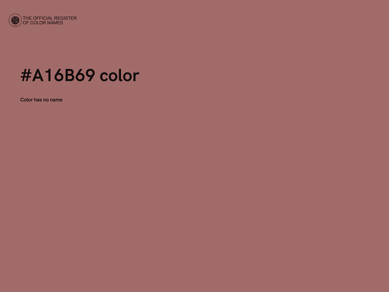 #A16B69 color image