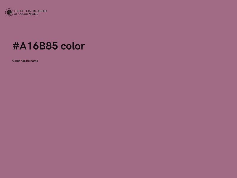 #A16B85 color image