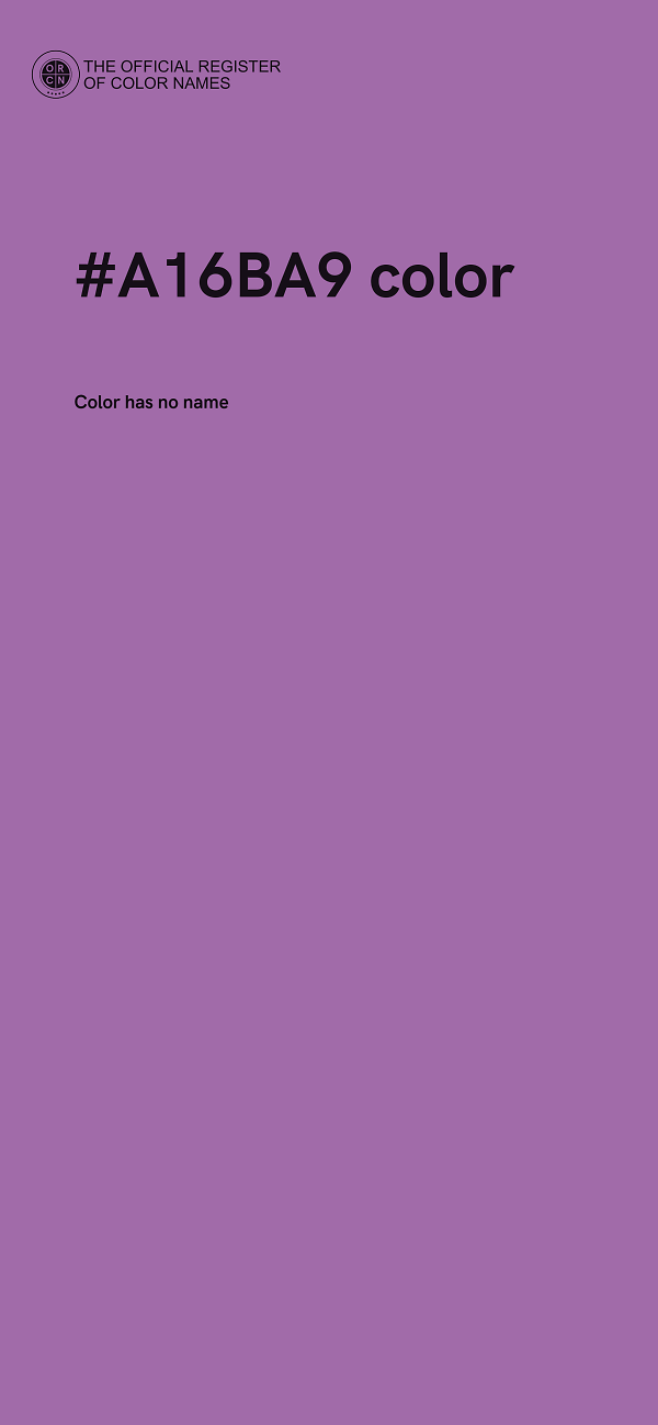 #A16BA9 color image