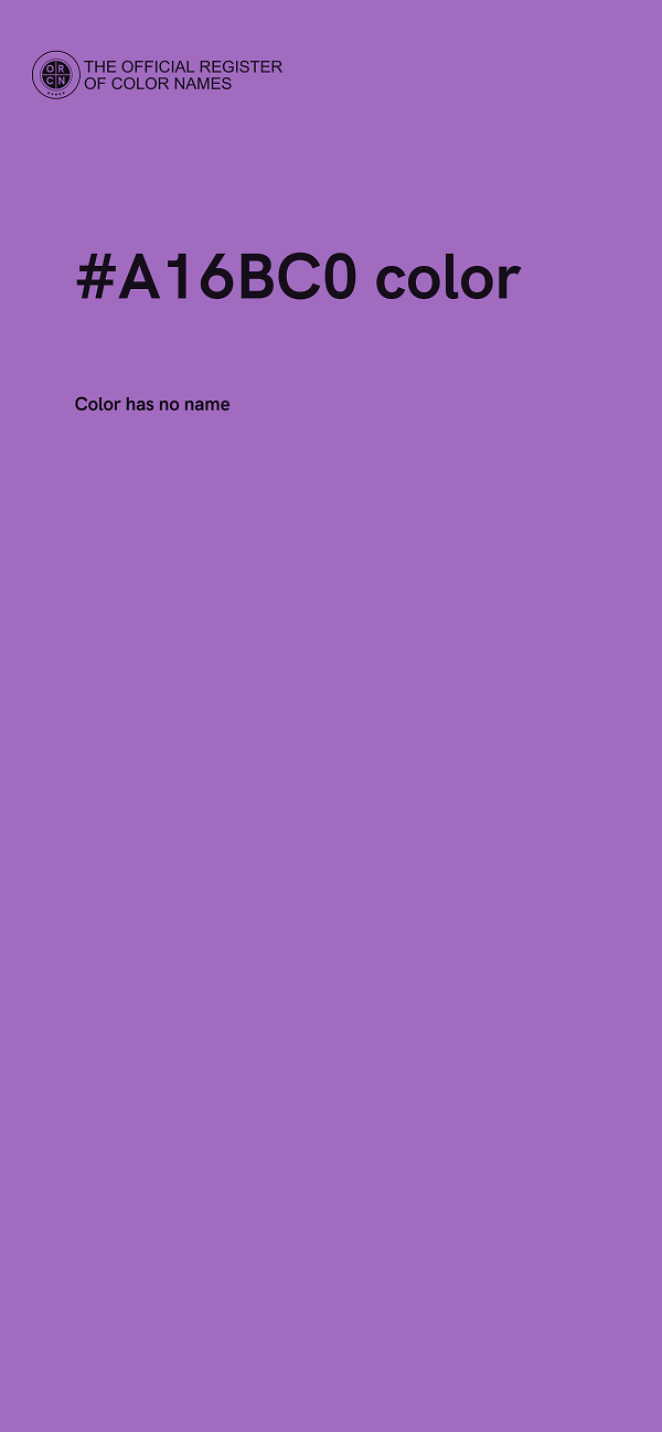 #A16BC0 color image