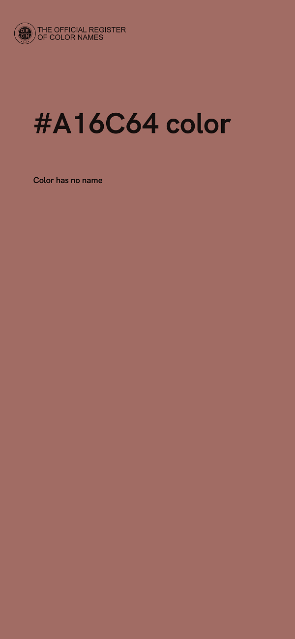 #A16C64 color image