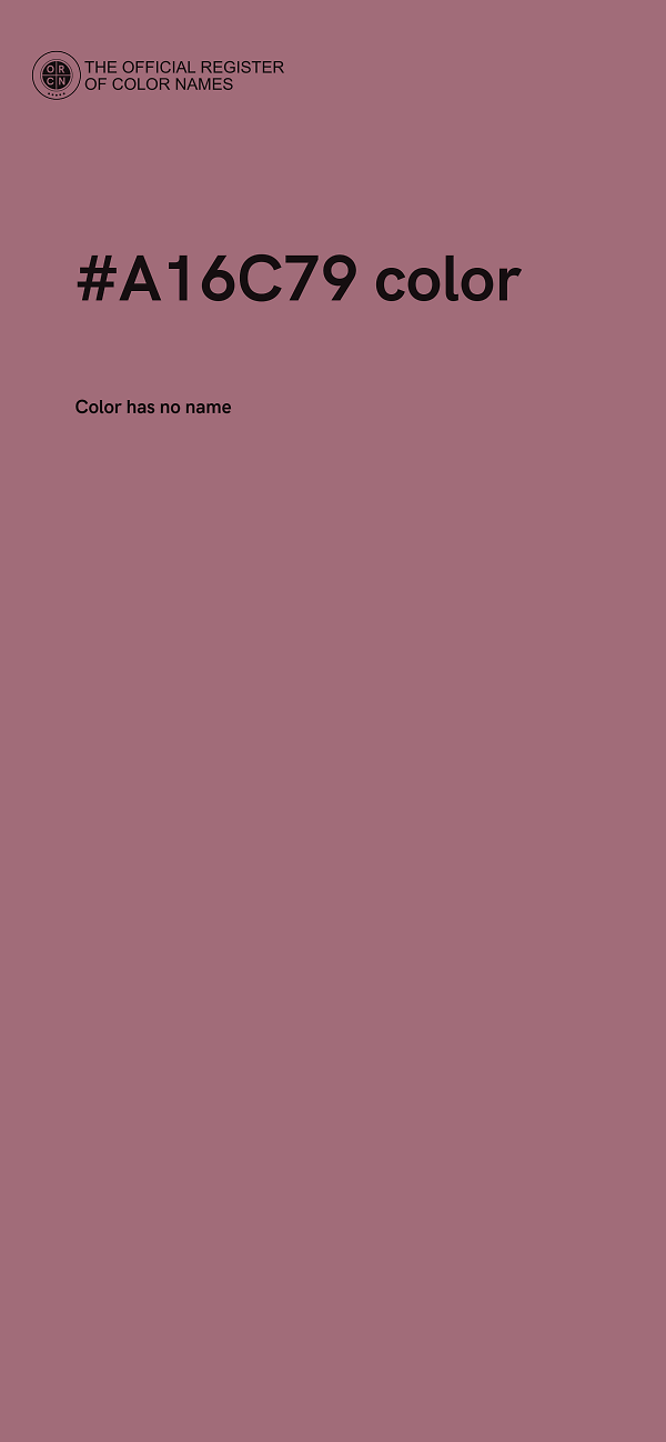 #A16C79 color image