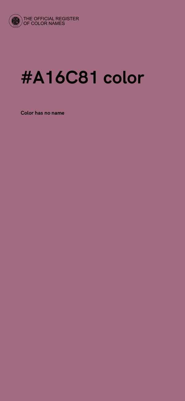 #A16C81 color image