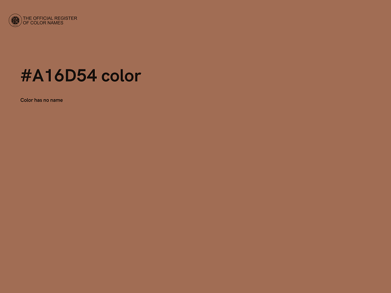 #A16D54 color image