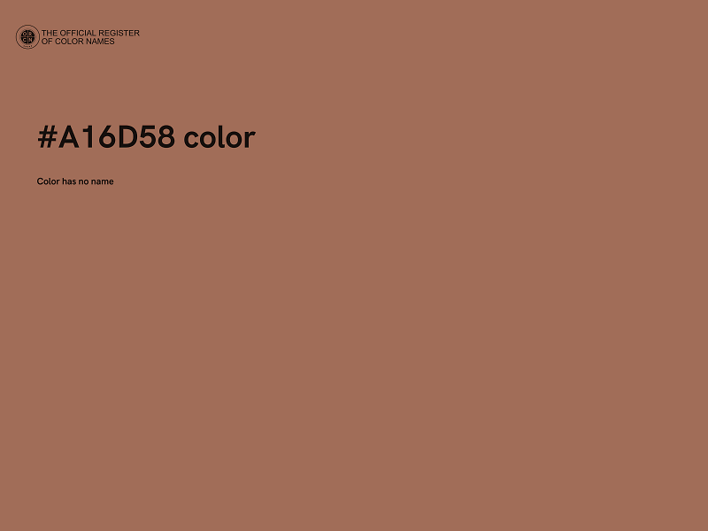 #A16D58 color image