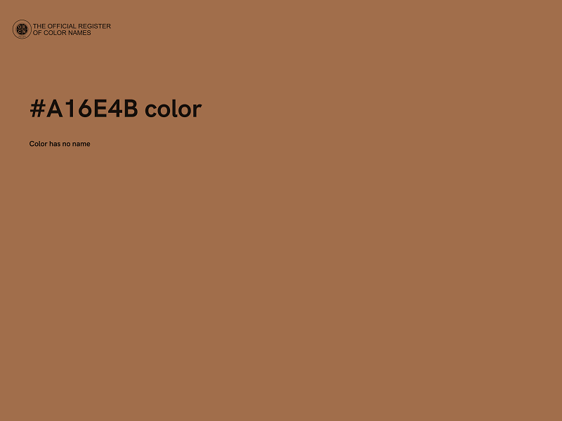 #A16E4B color image