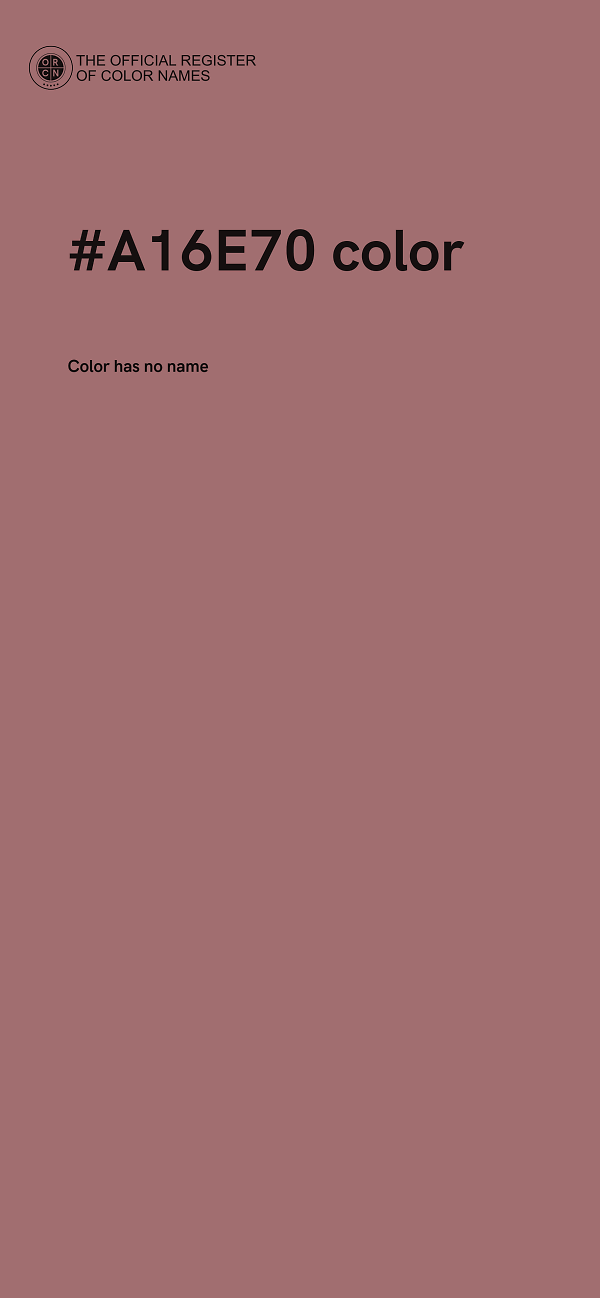 #A16E70 color image
