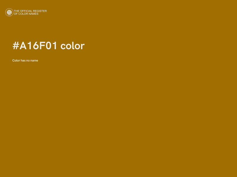 #A16F01 color image