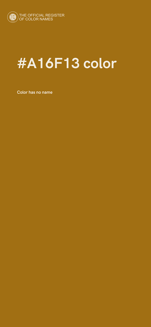 #A16F13 color image