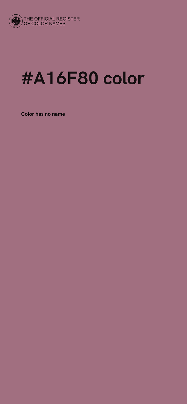 #A16F80 color image