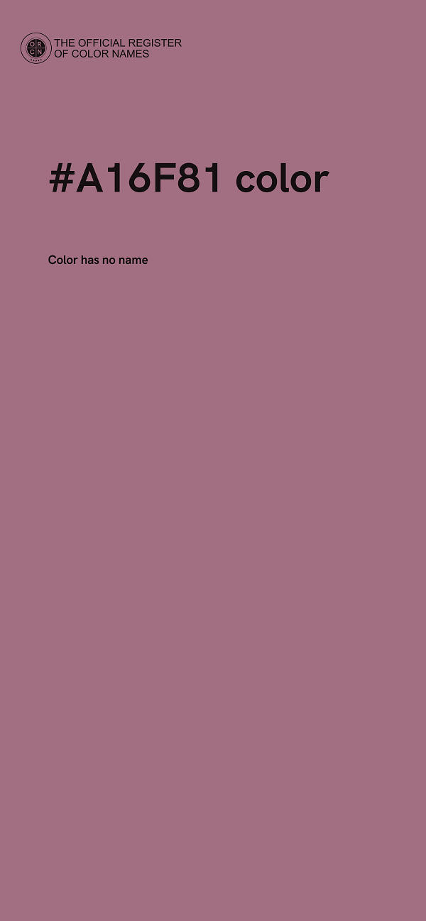 #A16F81 color image