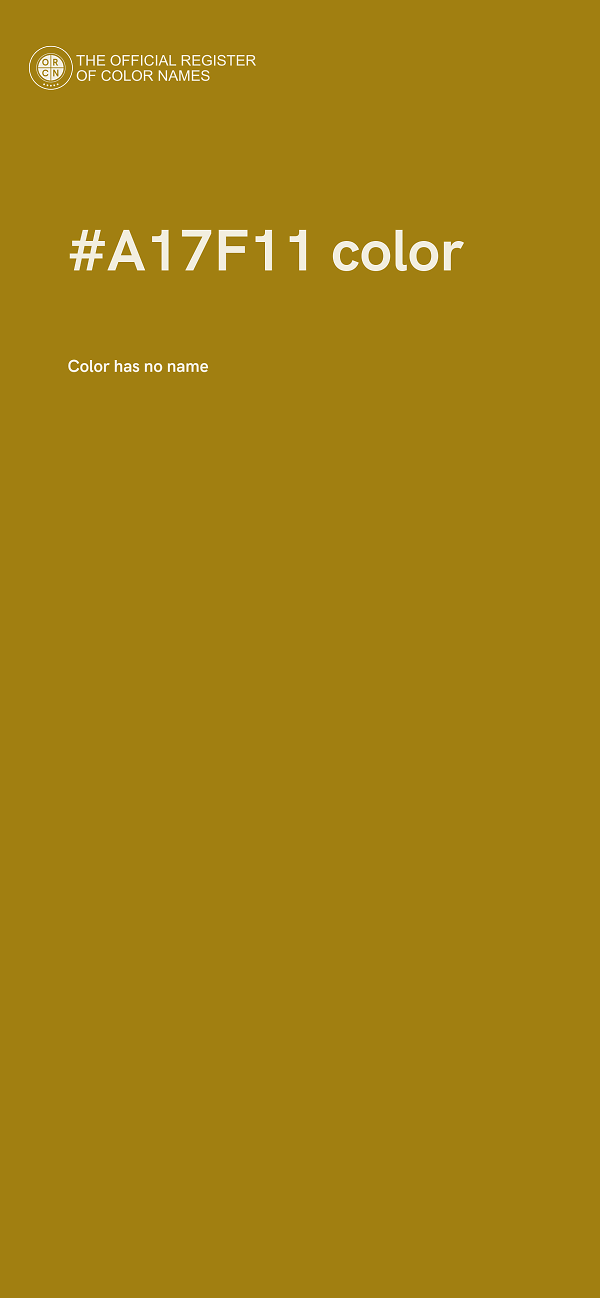#A17F11 color image