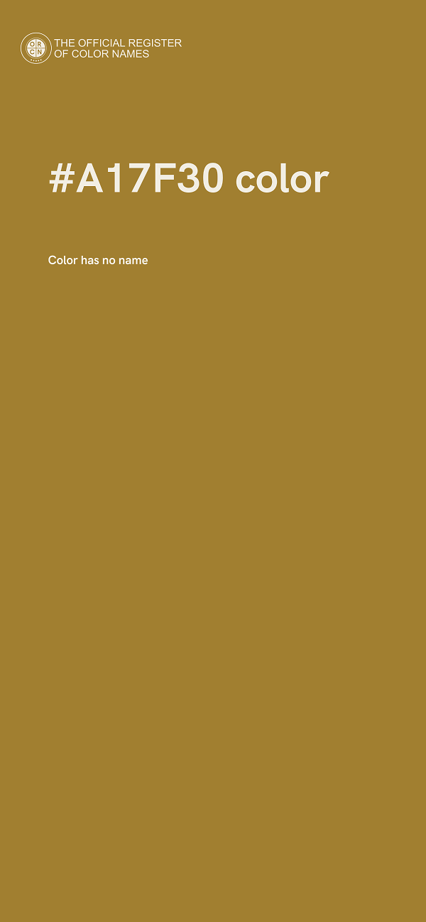 #A17F30 color image