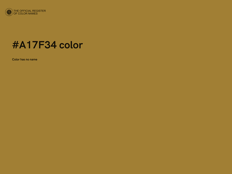 #A17F34 color image