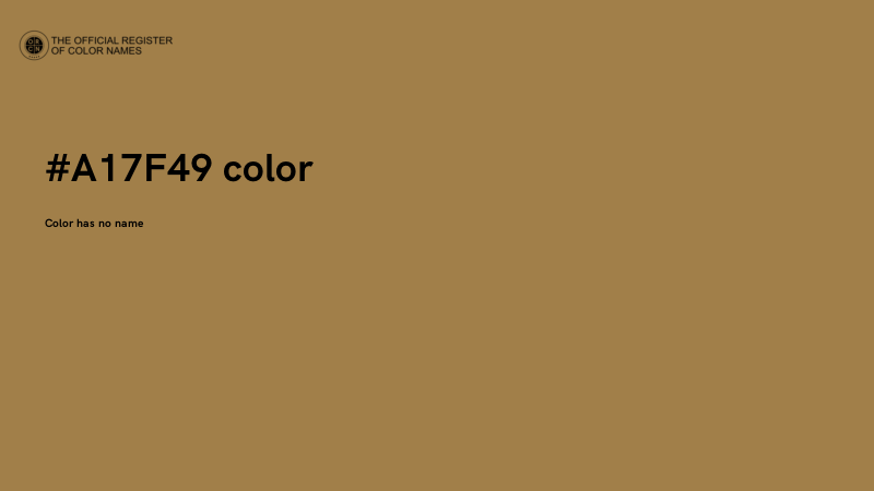 #A17F49 color image