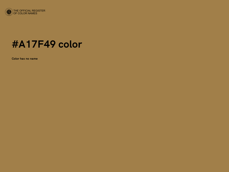 #A17F49 color image