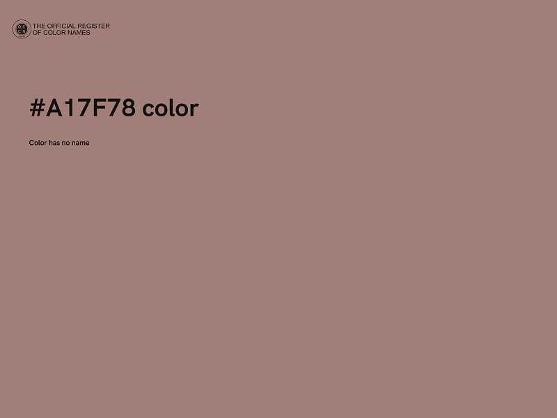#A17F78 color image