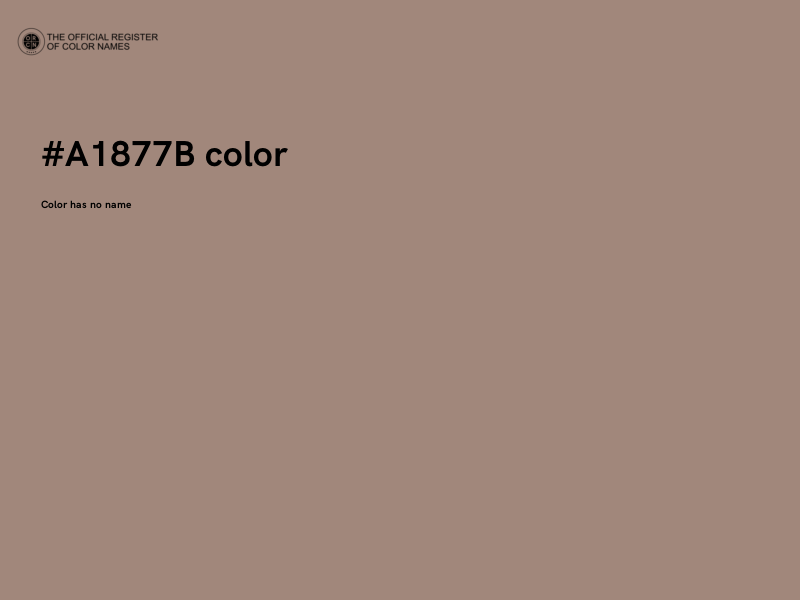 #A1877B color image