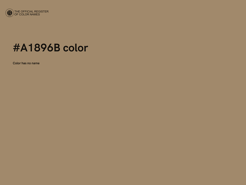#A1896B color image