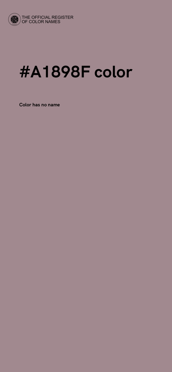 #A1898F color image