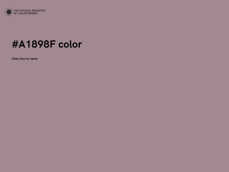 #A1898F color image