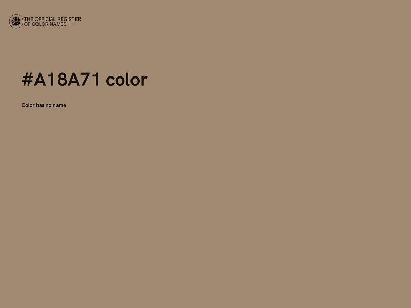 #A18A71 color image