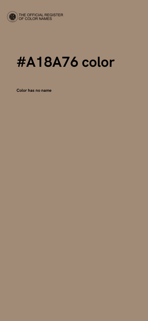 #A18A76 color image