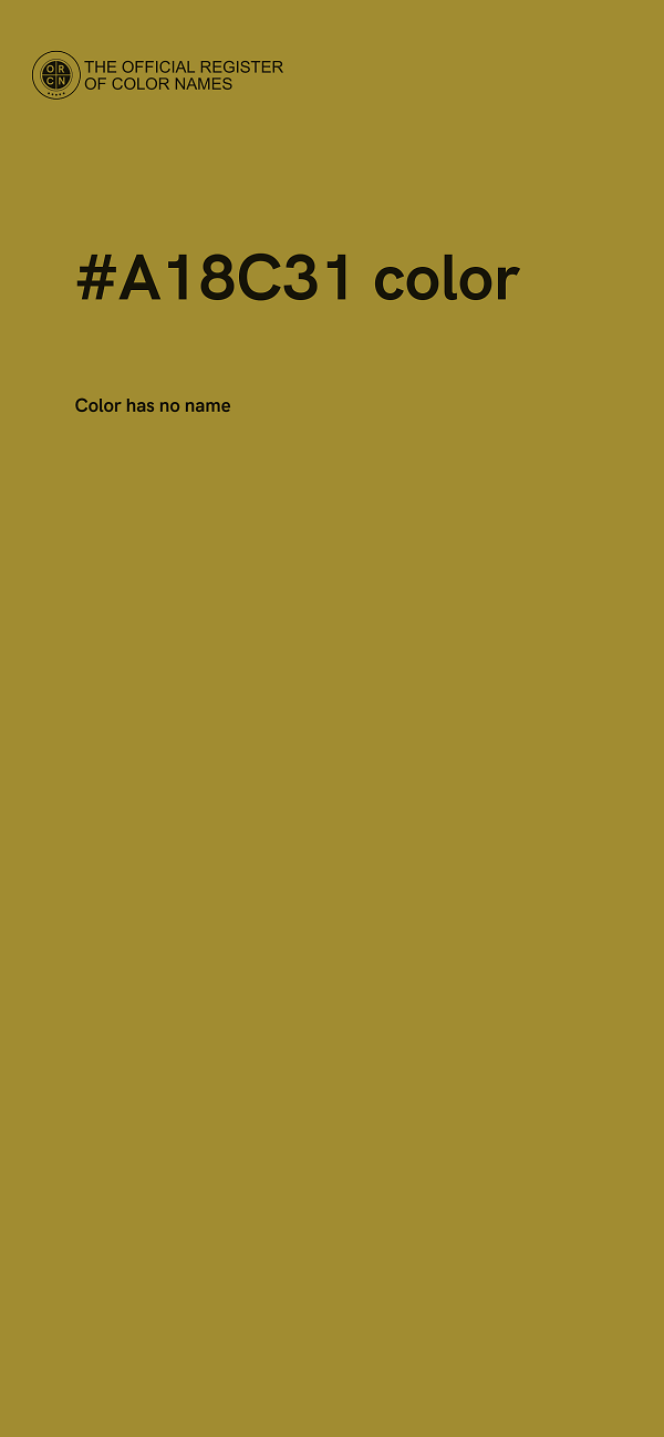 #A18C31 color image