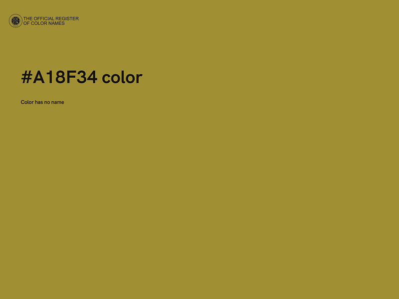 #A18F34 color image