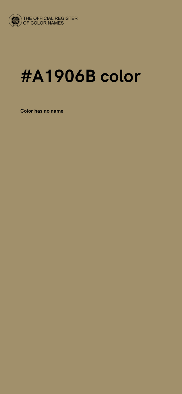#A1906B color image
