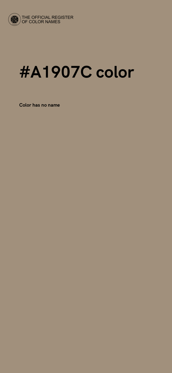 #A1907C color image