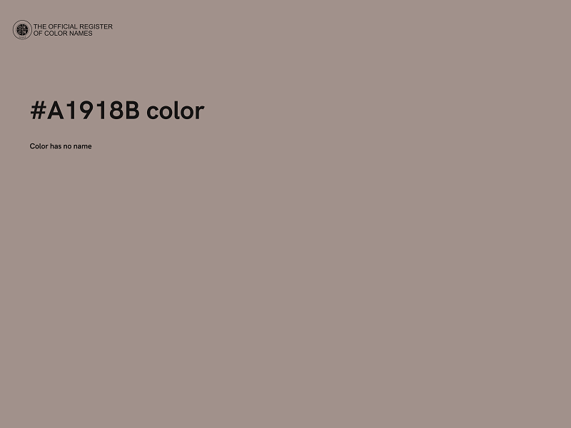 #A1918B color image