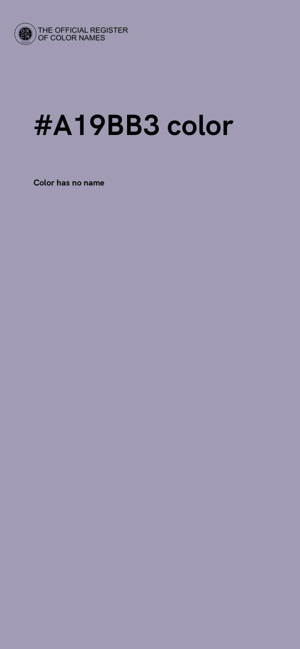 #A19BB3 color image