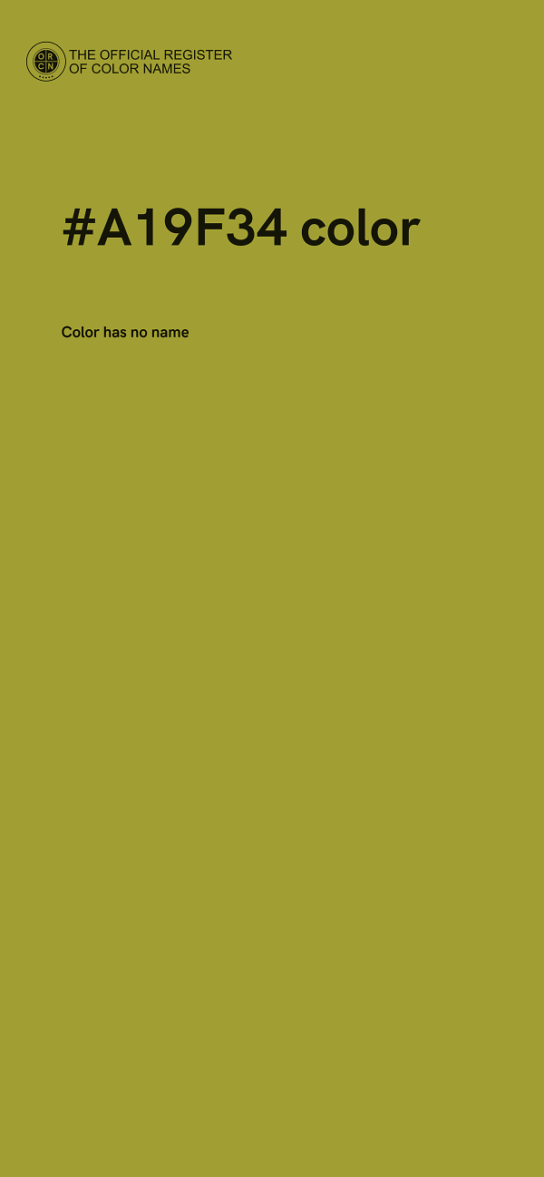 #A19F34 color image
