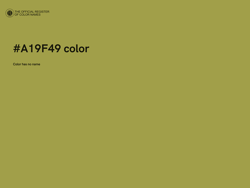 #A19F49 color image