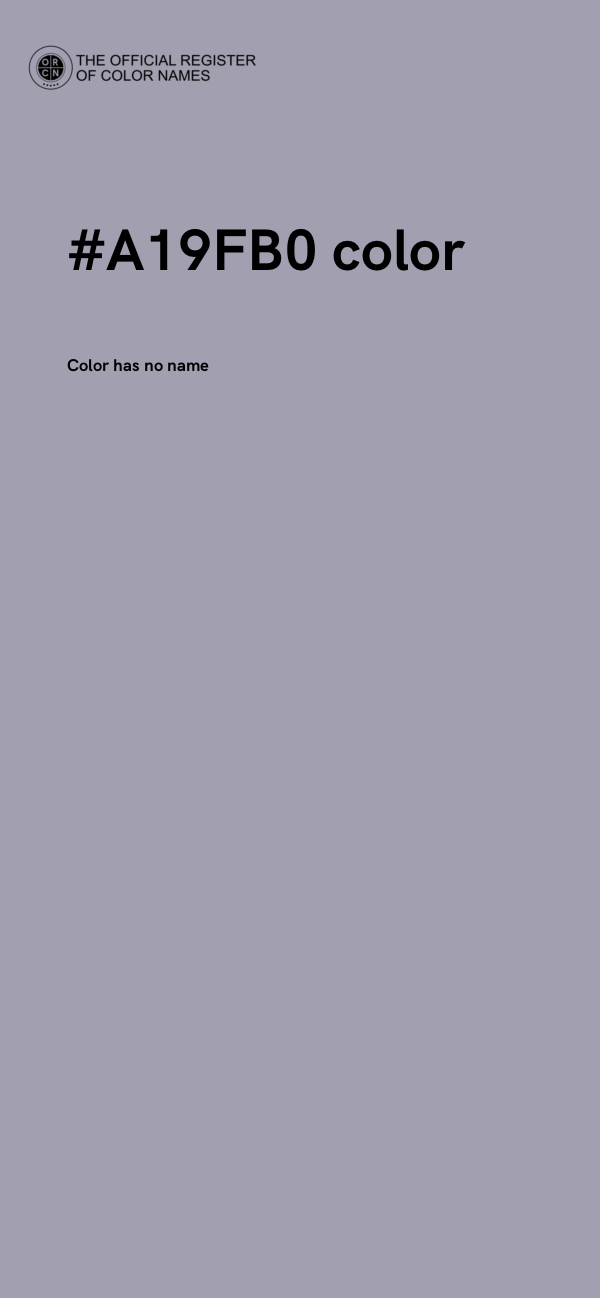 #A19FB0 color image