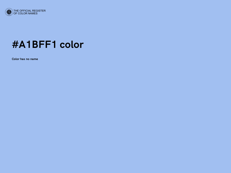 #A1BFF1 color image