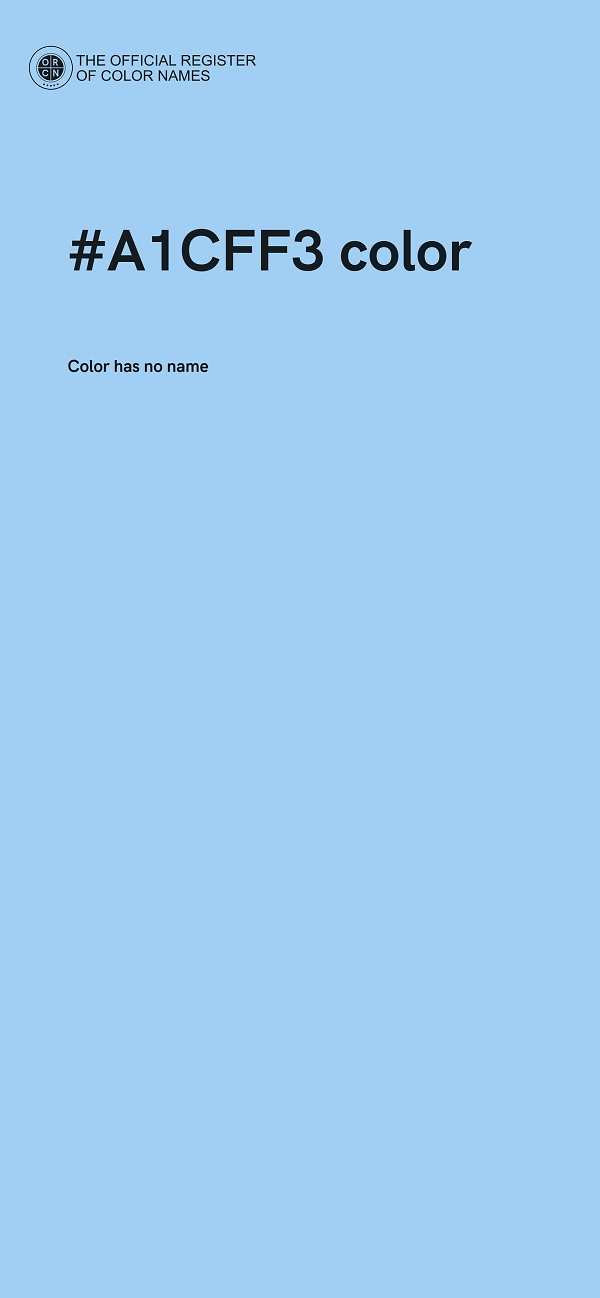 #A1CFF3 color image