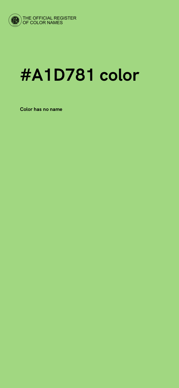 #A1D781 color image