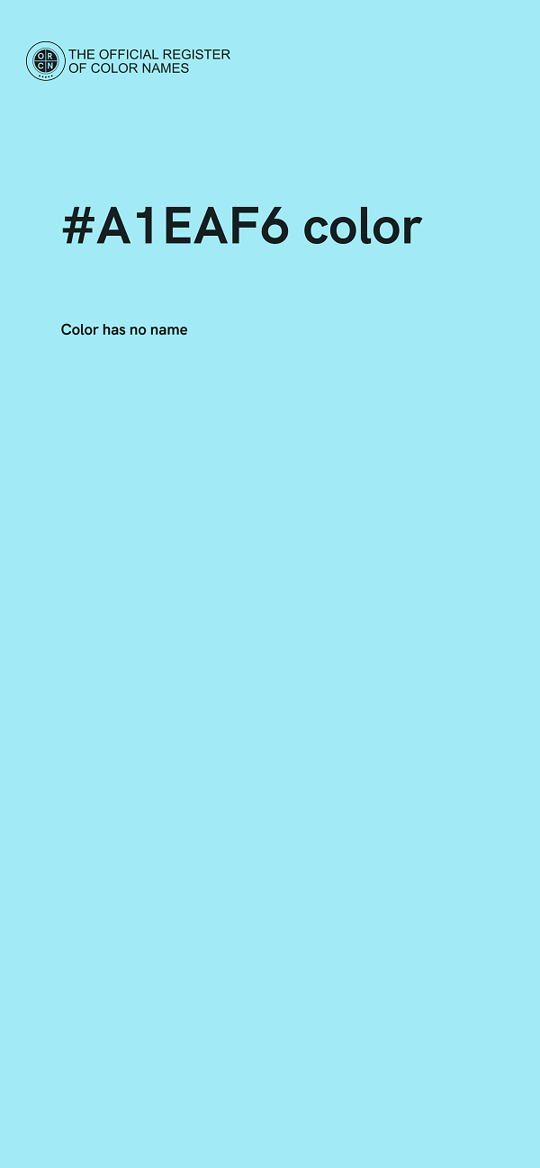 #A1EAF6 color image
