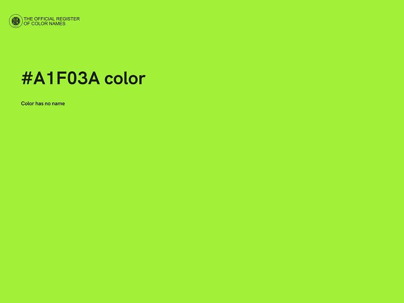 #A1F03A color image