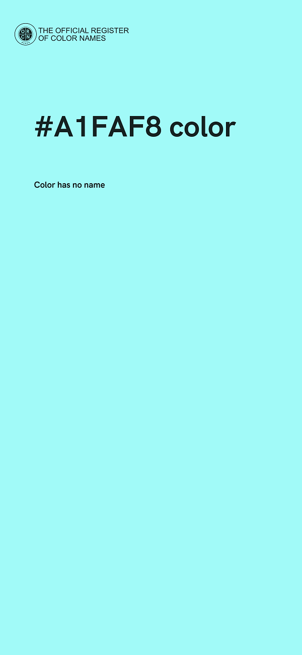 #A1FAF8 color image