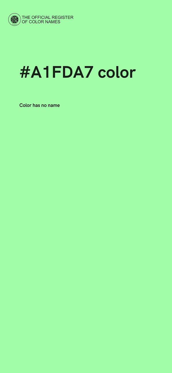 #A1FDA7 color image