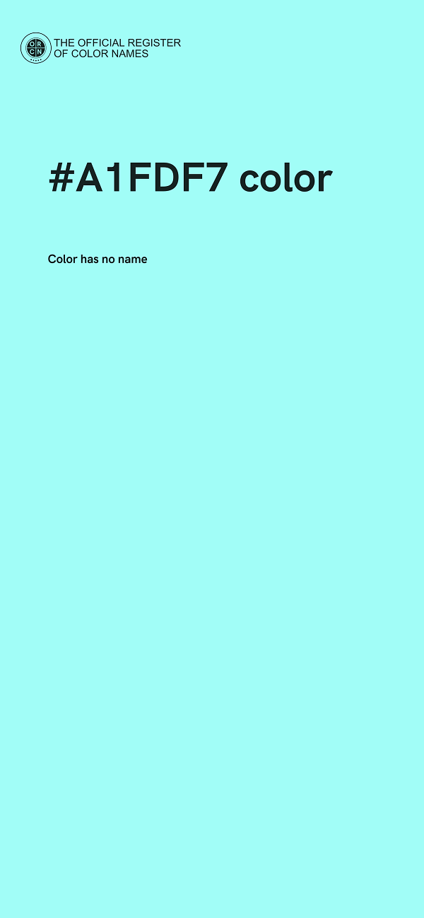 #A1FDF7 color image
