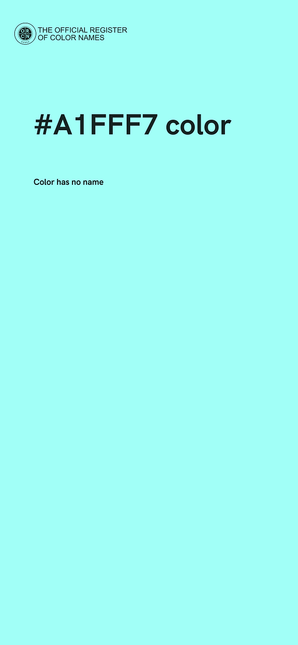 #A1FFF7 color image