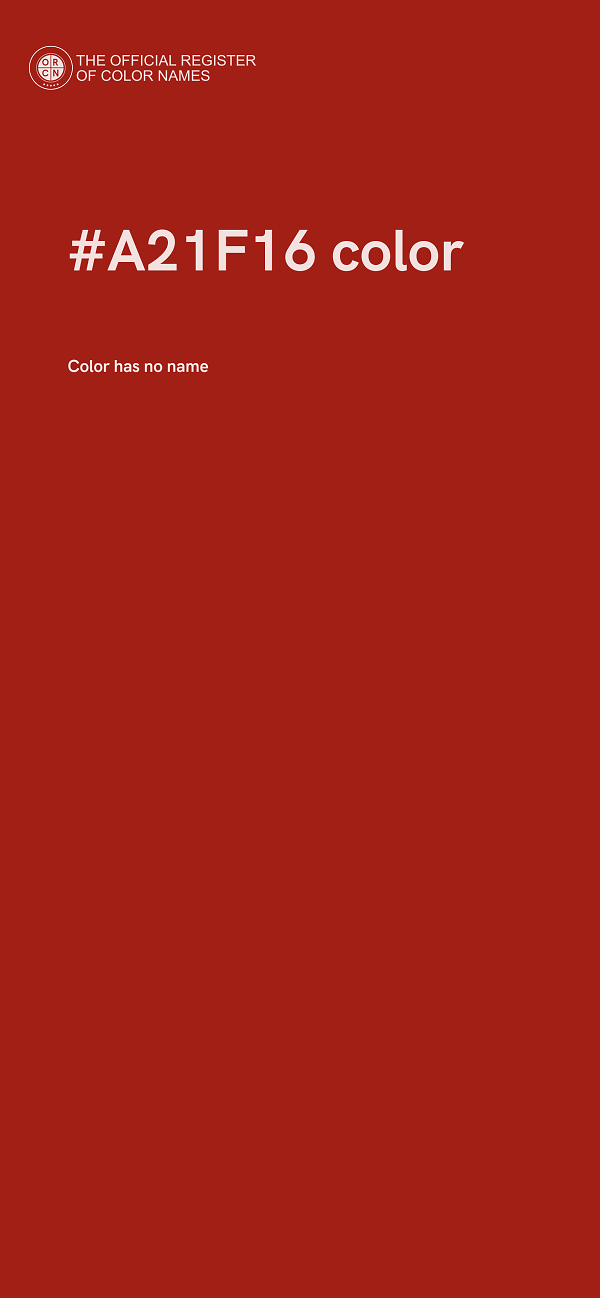 #A21F16 color image