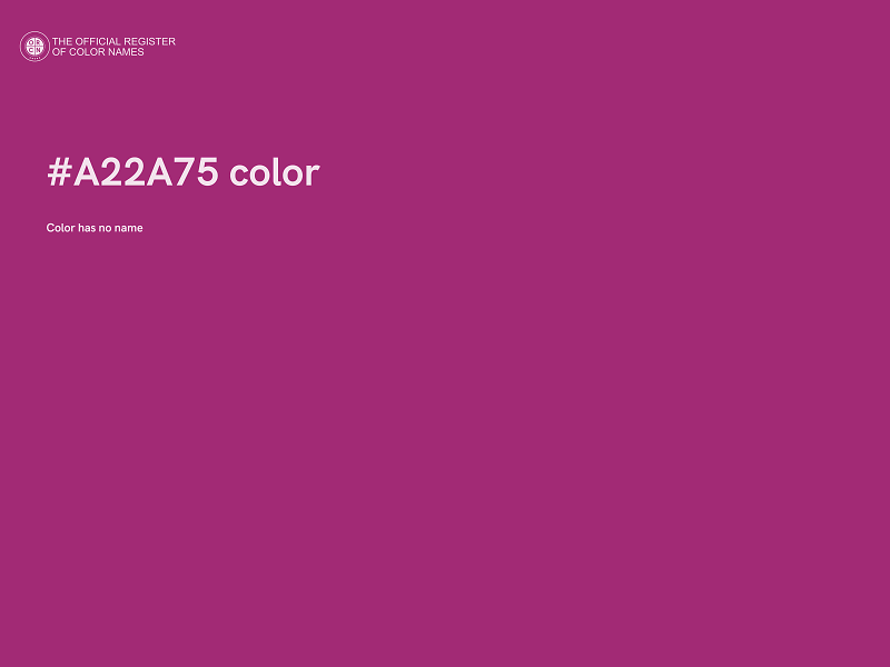 #A22A75 color image